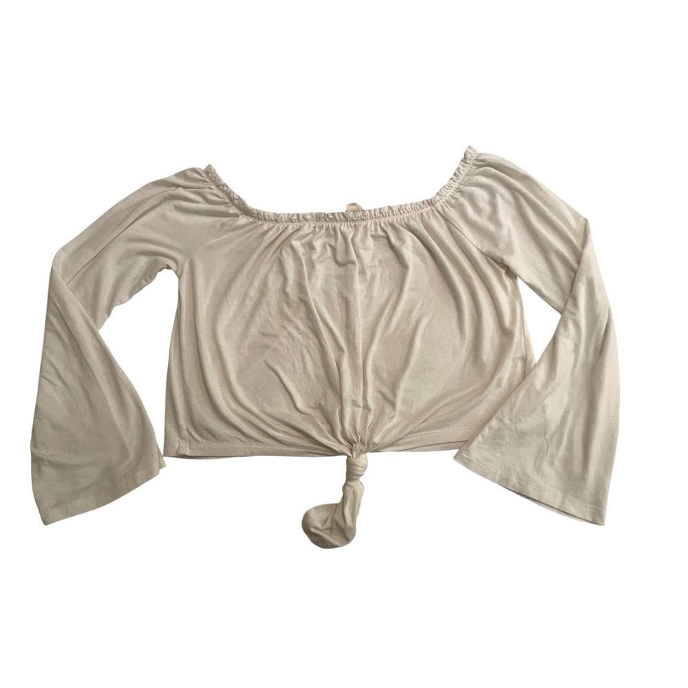 LA Hearts off the shoulder Women’s Sz S long bell sleeve crop top off white